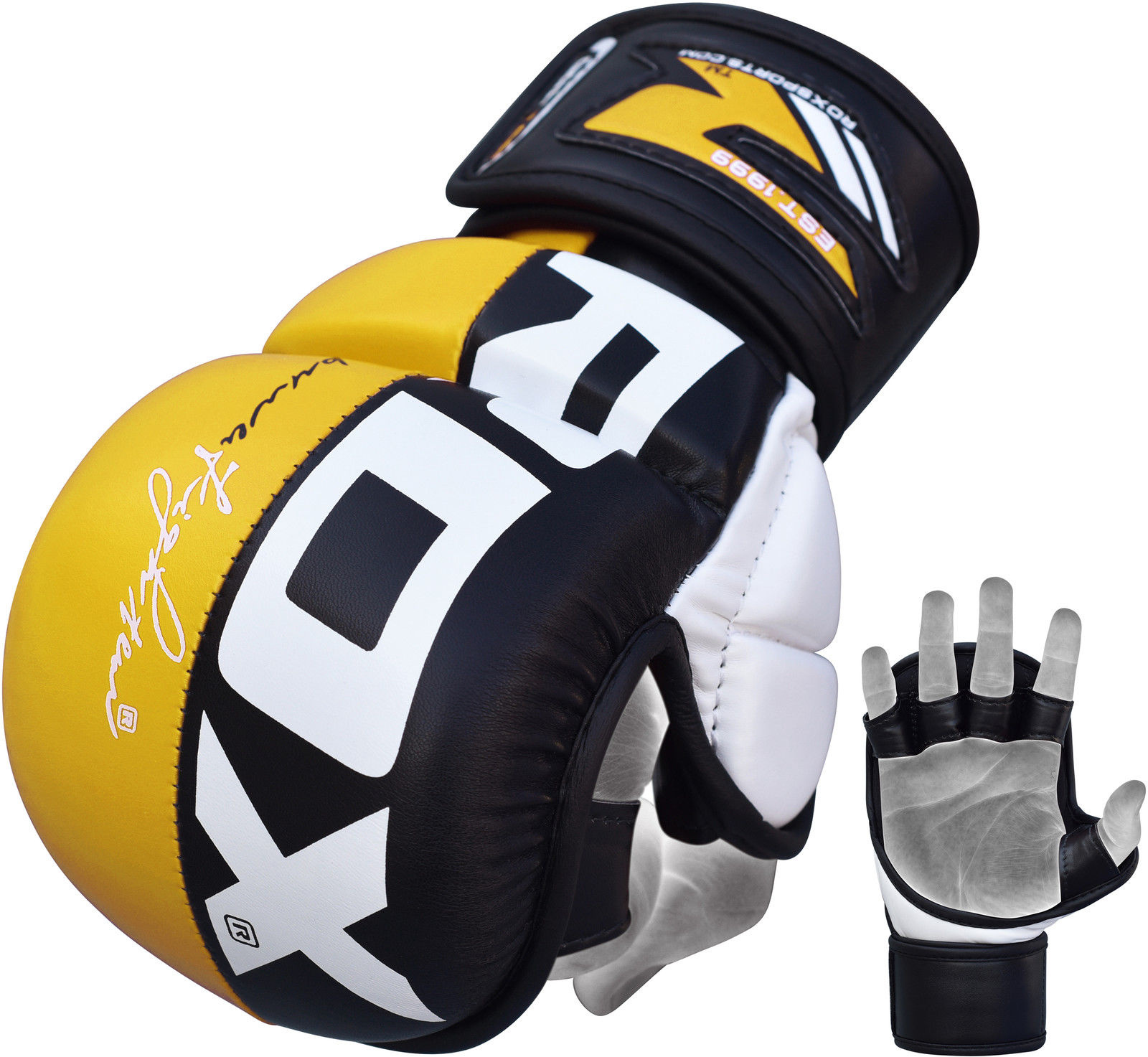 rdx sports t6 mma handschoenen geel